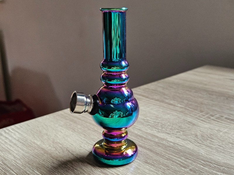 Szivárvány színű mini üveg bong – 12 cm - 6